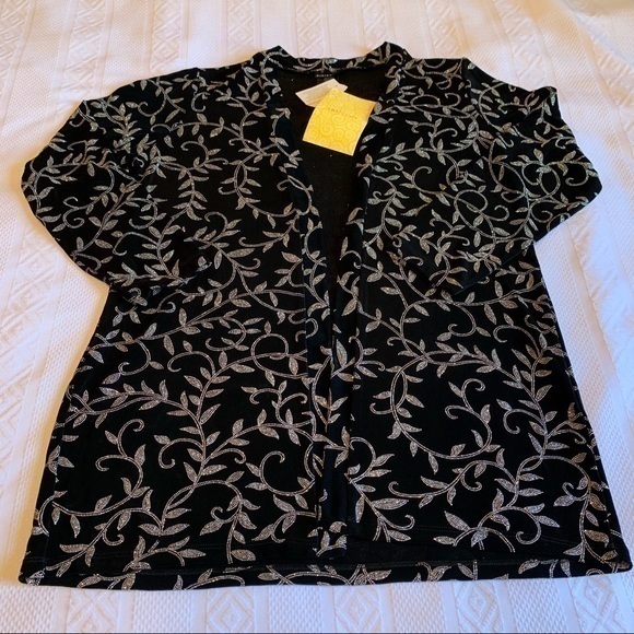 NWT CitiKnits QVC acetate Open Front Shirt Jacket Size Large - Picture 9 of 9